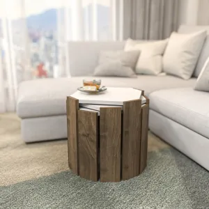 Konferenčný stolík Lori - White, Walnut