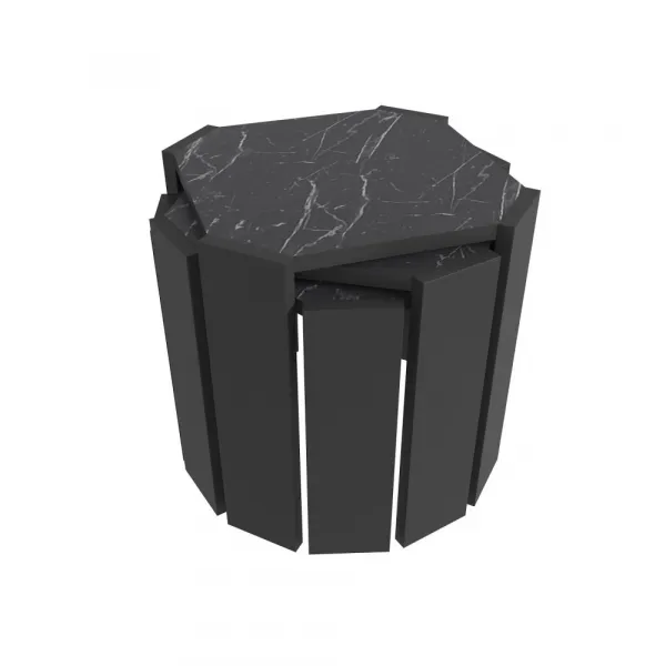 Konferenčný stolík Lori - Black, Marble