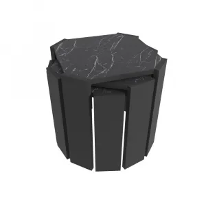 Konferenčný stolík Lori - Black, Marble