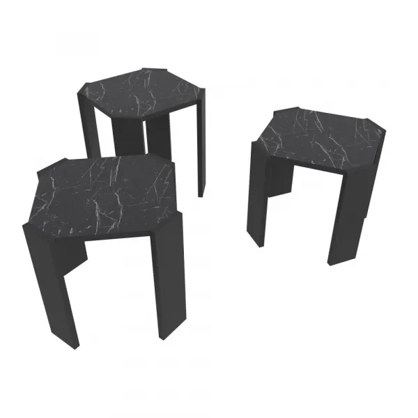 Konferenčný stolík Lori - Black, Marble