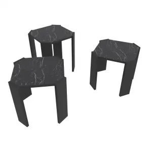 Konferenčný stolík Lori - Black, Marble