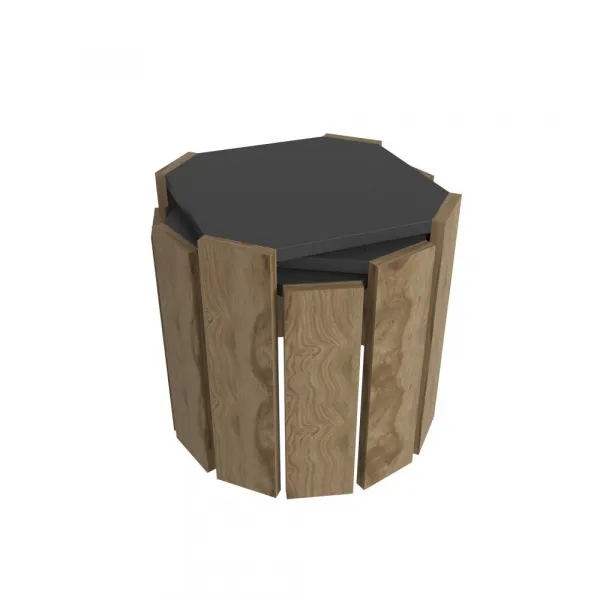Konferenčný stolík Lori - Anthracite, Walnut