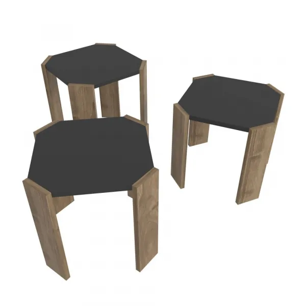 Konferenčný stolík Lori - Anthracite, Walnut