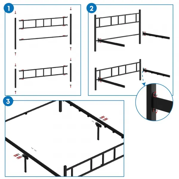 Rám manželskej postele Akın - Black 150x200
