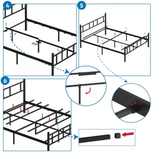 Rám manželskej postele Akın - Black 150x200