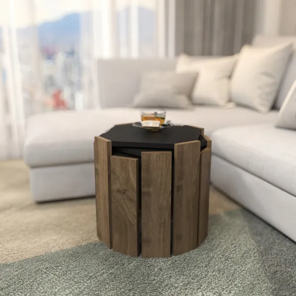Konferenčný stolík Lori - Anthracite, Walnut