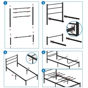 Rám jednolôžkovej postele Basic - Black 90x200