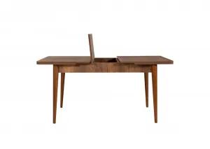 Set s rozkladacím stolom, stoličkami a konzolou (5 kusov) Vina 02 0701 - Walnut, Grey