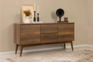 Set s rozkladacím stolom, stoličkami a konzolou (5 kusov) Vina 02 0701 - Walnut, Grey