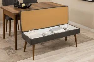 Set s rozkladacím stolom, stoličkami a konzolou (6 kusov) Vina Bench 04 1053 - Walnut, Anthracite