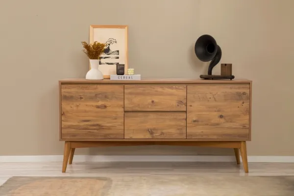 Set s rozkladacím stolom, stoličkami a konzolou (5 kusov) Vina 02 0701 - Atlantic Pine, Grey