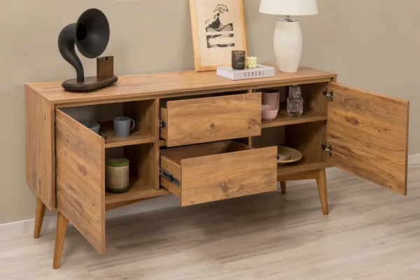 Set s rozkladacím stolom, stoličkami a konzolou (6 kusov) Vina 01 1053 - Atlantic Pine, Anthracite