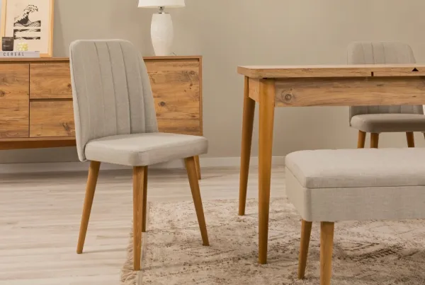 Set s rozkladacím stolom, stoličkami a konzolou (7 kusov) Vina 03 1005 - Atlantic Pine, Cream