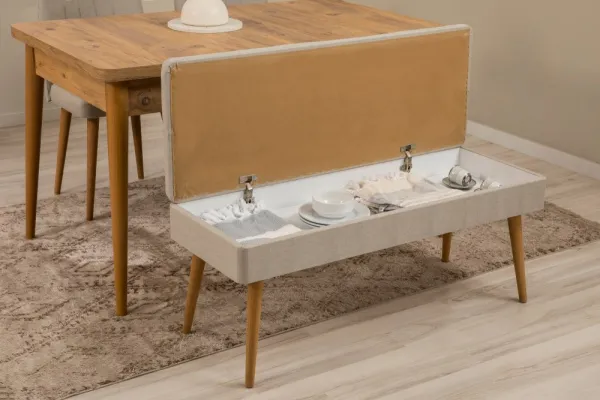 Set s rozkladacím stolom, stoličkami a konzolou (5 kusov) Vina 02 1005 - Atlantic Pine, Cream