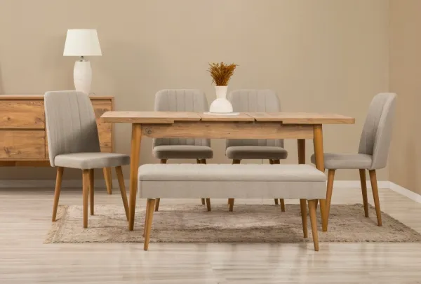 Set s rozkladacím stolom, stoličkami a konzolou (7 kusov) Vina 03 1005 - Atlantic Pine, Cream