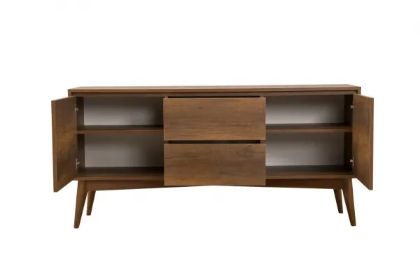 Set s rozkladacím stolom, stoličkami a konzolou (5 kusov) Vina 02 0701 - Walnut, Grey