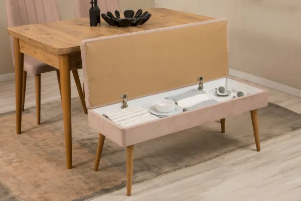 Set s rozkladacím stolom, stoličkami a konzolou (5 kusov) Vina 02 0900 - Atlantic Pine, Stone