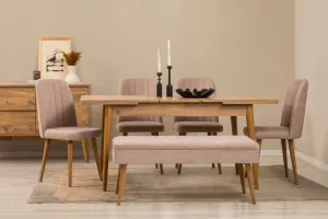 Set s rozkladacím stolom, stoličkami a konzolou (7 kusov) Vina 03 0900 - Atlantic Pine, Stone