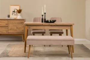 Set s rozkladacím stolom, stoličkami a konzolou (5 kusov) Vina 02 0900 - Atlantic Pine, Stone