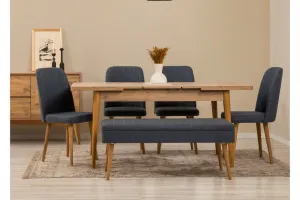 Set s rozkladacím stolom, stoličkami a konzolou (7 kusov) Vina 03 1048 - Atlantic Pine, Dark Blue