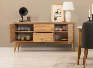 Set s rozkladacím stolom, stoličkami a konzolou (6 kusov) Vina 01 1053 - Atlantic Pine, Anthracite