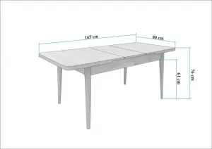 Set s rozkladacím stolom, stoličkami a konzolou (6 kusov) Vina 01 0701 - Walnut, Grey