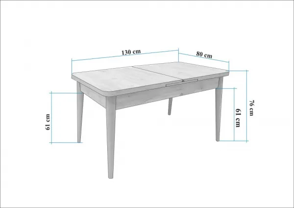 Set s rozkladacím stolom, stoličkami a konzolou (5 kusov) Vina 02 0701 - Walnut, Grey