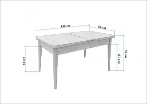Set s rozkladacím stolom, stoličkami a konzolou (5 kusov) Vina 02 0701 - Walnut, Grey