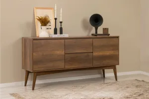 Set s rozkladacím stolom, stoličkami a konzolou (7 kusov) Vina 03 0701 - Walnut, Grey
