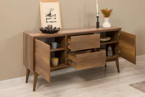 Set s rozkladacím stolom, stoličkami a konzolou (7 kusov) Vina 03 0701 - Walnut, Grey