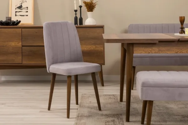 Set s rozkladacím stolom, stoličkami a konzolou (7 kusov) Vina 03 0701 - Walnut, Grey
