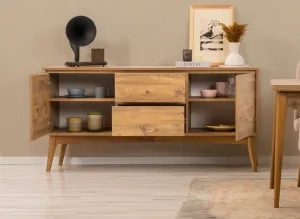 Set s rozkladacím stolom, stoličkami a konzolou (6 kusov) Vina 01 0900 - Atlantic Pine, Stone