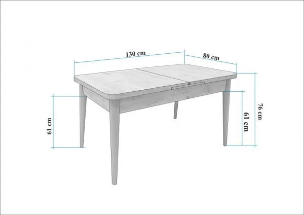 Set s rozkladacím stolom, stoličkami a konzolou (7 kusov) Vina 03 0701 - Atlantic Pine, Grey