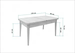 Set s rozkladacím stolom, stoličkami a konzolou (7 kusov) Vina 03 0701 - Atlantic Pine, Grey