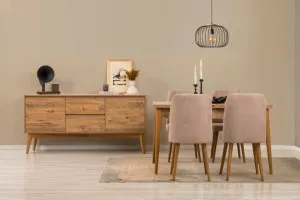 Set s rozkladacím stolom, stoličkami a konzolou (6 kusov) Vina 01 0900 - Atlantic Pine, Stone