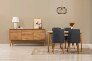 Set s rozkladacím stolom, stoličkami a konzolou (6 kusov) Vina 01 1048 - Atlantic Pine, Dark Blue