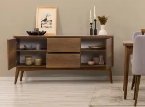 Set s rozkladacím stolom, stoličkami a konzolou (6 kusov) Vina 01 0701 - Walnut, Grey