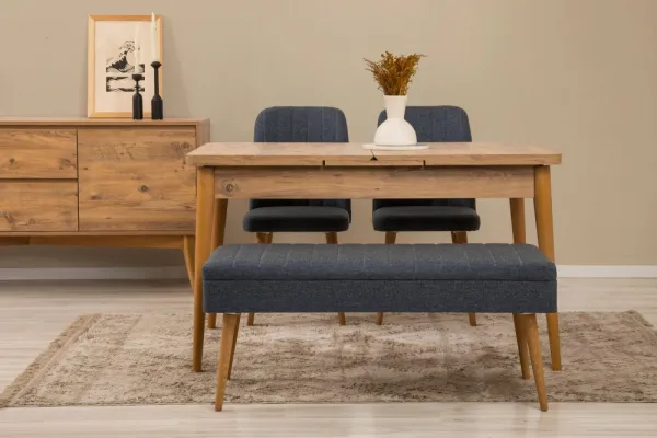 Set s rozkladacím stolom, stoličkami a konzolou (5 kusov) Vina 02 1048 - Atlantic Pine, Dark Blue