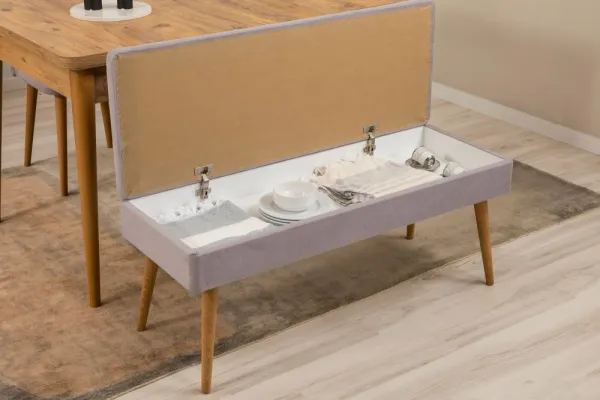 Set s rozkladacím stolom, stoličkami a konzolou (7 kusov) Vina 03 0701 - Atlantic Pine, Grey