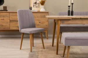 Set s rozkladacím stolom, stoličkami a konzolou (7 kusov) Vina 03 0701 - Atlantic Pine, Grey
