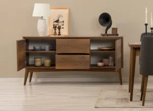 Set s rozkladacím stolom, stoličkami a konzolou (6 kusov) Vina 01 1053 - Walnut, Anthracite