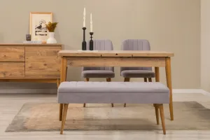 Set s rozkladacím stolom, stoličkami a konzolou (5 kusov) Vina 02 0701 - Atlantic Pine, Grey