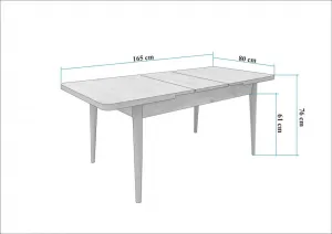 Jedálenský set s rozkladacím stolom a stoličkami (6 kusov) Vina - Walnut, Anthracite