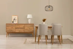 Set s rozkladacím stolom, stoličkami a konzolou (6 kusov) Vina 01 1005 - Atlantic Pine, Cream