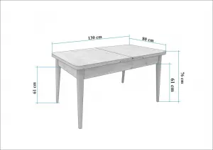 Jedálenský set s rozkladacím stolom a stoličkami (6 kusov) Vina - Walnut, Anthracite