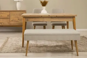 Set s rozkladacím stolom, stoličkami a konzolou (5 kusov) Vina 02 1005 - Atlantic Pine, Cream