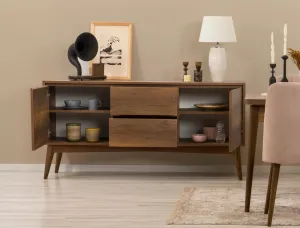 Set s rozkladacím stolom, stoličkami a konzolou (6 kusov) Vina 01 0900 - Walnut, Stone