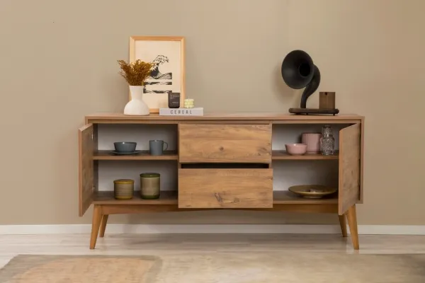 Set s rozkladacím stolom, stoličkami a konzolou (5 kusov) Vina 02 1053 - Atlantic Pine, Anthracite
