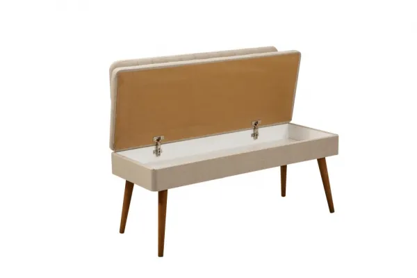 Jedálenský set s rozkladacím stolom a stoličkami (6 kusov) Vina - Walnut, Cream