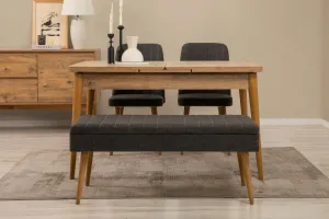 Set s rozkladacím stolom, stoličkami a konzolou (5 kusov) Vina 02 1053 - Atlantic Pine, Anthracite